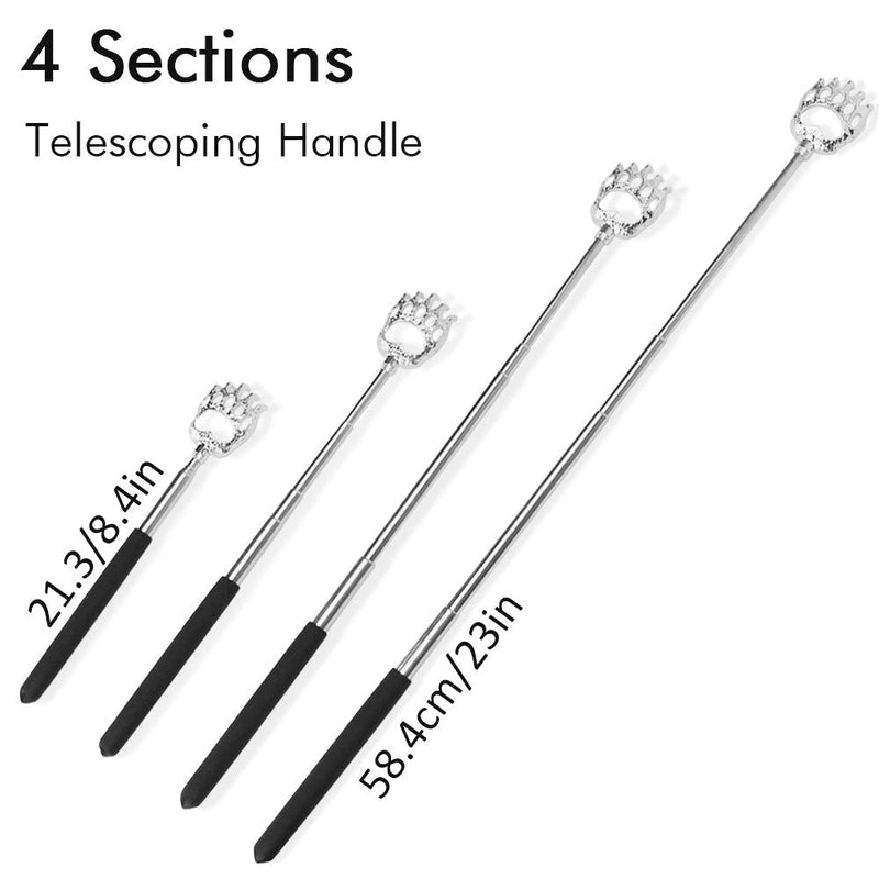 2 Pack Back Scratcher for Men Women, Bear Claw Novelty Gifts Telescopic Back Massager Tool, Extendable Telescopic Backscratcher Men Stocking Fillers Birthday Christmas Gifts (Black) Black - BeesActive Australia