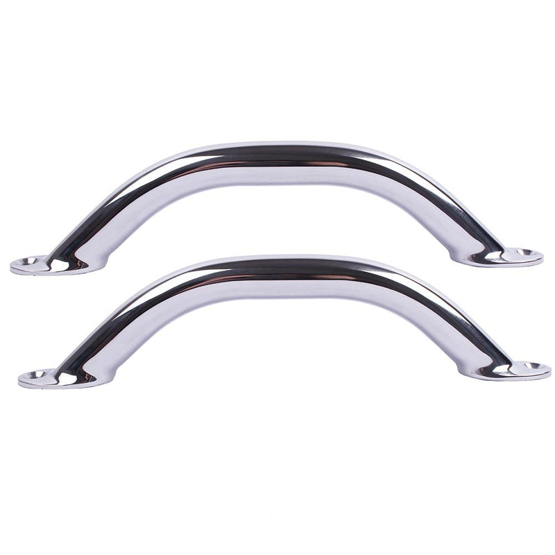 [AUSTRALIA] - 2PCS Boat Handrail Grab Handle Polished Stainless Steel Round Tube - 9" Long 