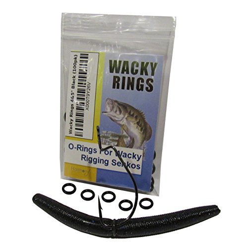 [AUSTRALIA] - Wacky Rings - O-Rings for Wacky Rigging Senko Worms (100 orings for 6" Senkos) [Select Color] Black 