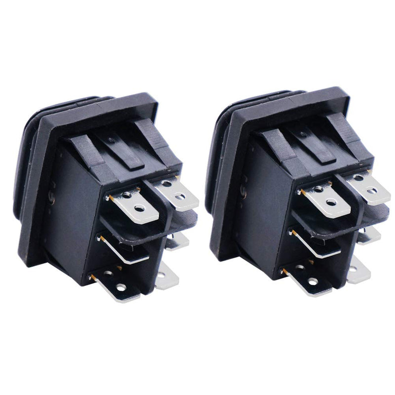 [AUSTRALIA] - Twidec/2Pcs Waterproof Rocker Toggle Switch 16A 250V 20A 125V AC 6 Pins 3 Position ON/Off/ON DPST Boat Or Car Black KCD4-203N-BK 