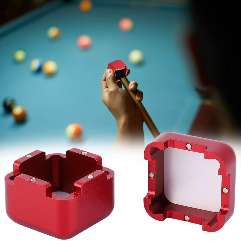 [AUSTRALIA] - Aluminum Portable Mini Cue Tip Chalk Holder Billiard Pool Chalks Carrier Case for Billiard Cue Billiard Accessory Red 
