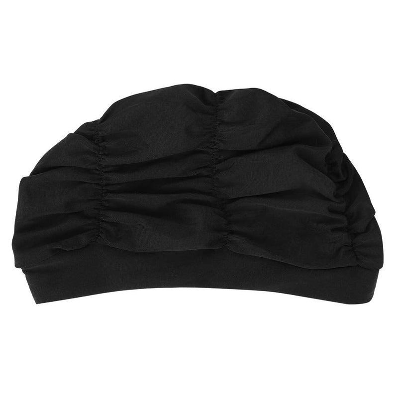 Women Swimming Cap Bathing Anti-Slip Elastic Pool Gym Underwater Sport Turban Comfortable Elegant Non Waterproof Swim Hat Wrap Black - BeesActive Australia