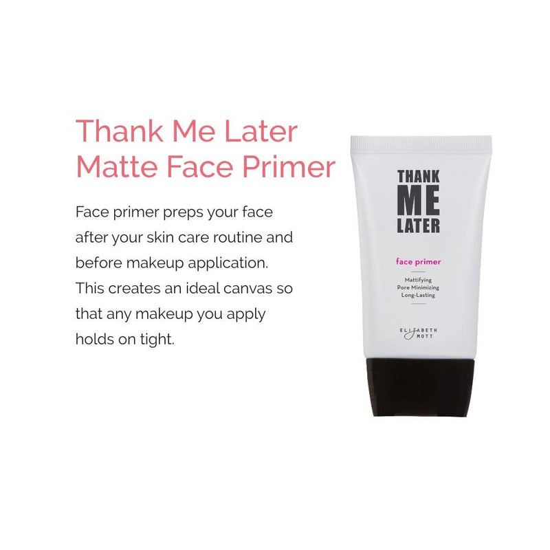 Cruelty-Free Matte Makeup Base Primer for Face: Elizabeth Mott Thank Me Later Face Primer for Oily Skin - Pore Minimizer, Shine Control Make Up Primer to Hide Wrinkles and Fine Lines (30g) Matte Primer - BeesActive Australia