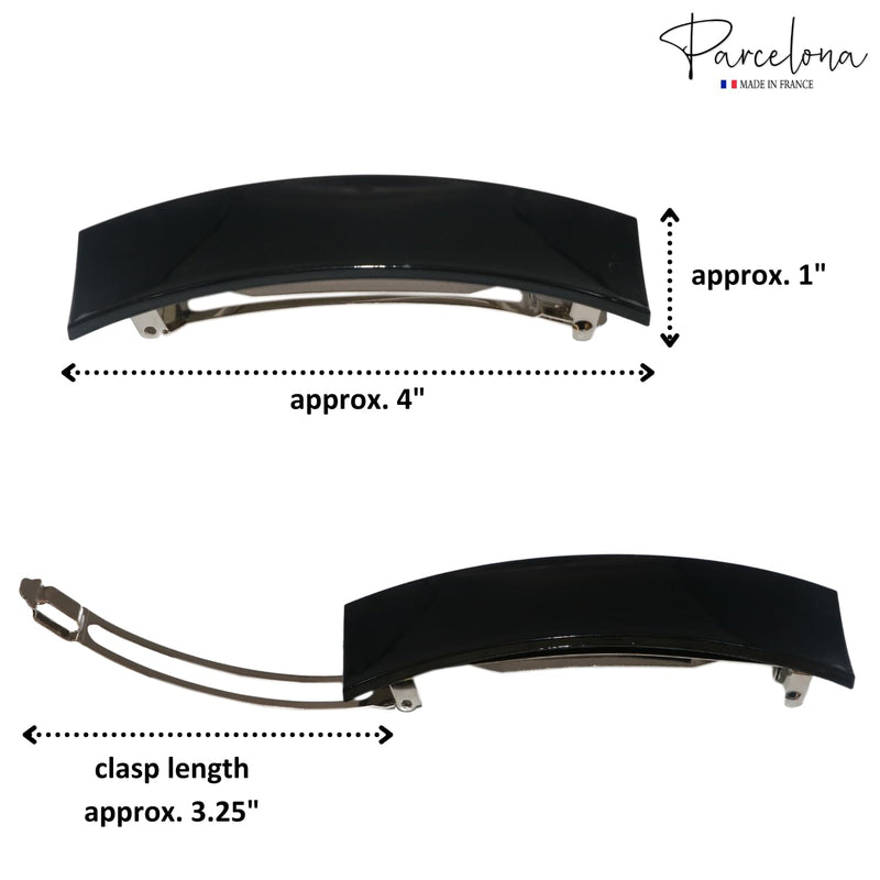 Parcelona French Rectangular Bar Large 4" Celluloid Acetate Hair Barrette Clips for Women Set of 2 Ponytail Automatic Hair Barrette for Thick Hair Durable Fashion Hair Styling Women Hair Accessories Hair Barrette for Girls, Made in France (Tortoise She... - BeesActive Australia