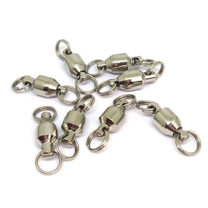 [AUSTRALIA] - unclesportinfof 25/50pcs Ball Bearing Swivel Fishing Stainless Split Ring Fish Hooks Connectors for Saltwater 7LB-121LB 2#-0.71"/17LB-50PCS 