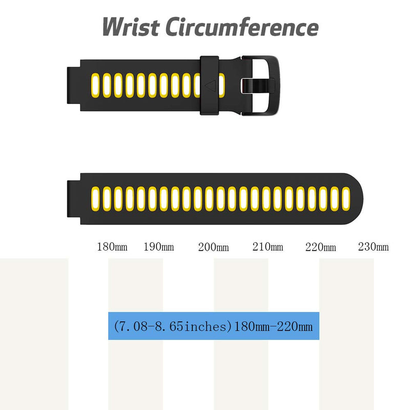 ANCOOL Compatible with Forerunner 735XT Band,Soft Silicone Sport Wristband Replacement for Forerunner 235/220/230/620/630 Smartwatches Yellow - BeesActive Australia