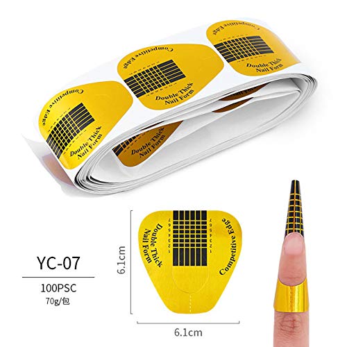 Tvoip 100 Pieces Horseshoe-shaped Nail Art Acrylic Nail/UV GEL Nail Extention Tips Form Guide Sticker - BeesActive Australia