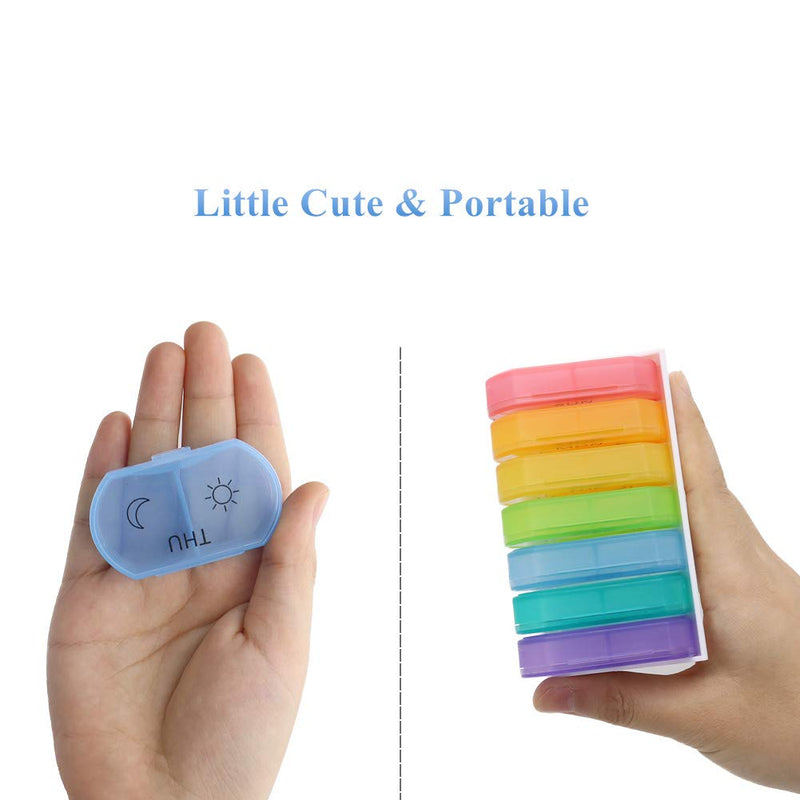 Little Daily Pill Box Case AM PM for 7 Day, Small Pocket Purse Pills Holder, Cute Drug Organiser Container 2 Times a Day - BeesActive Australia