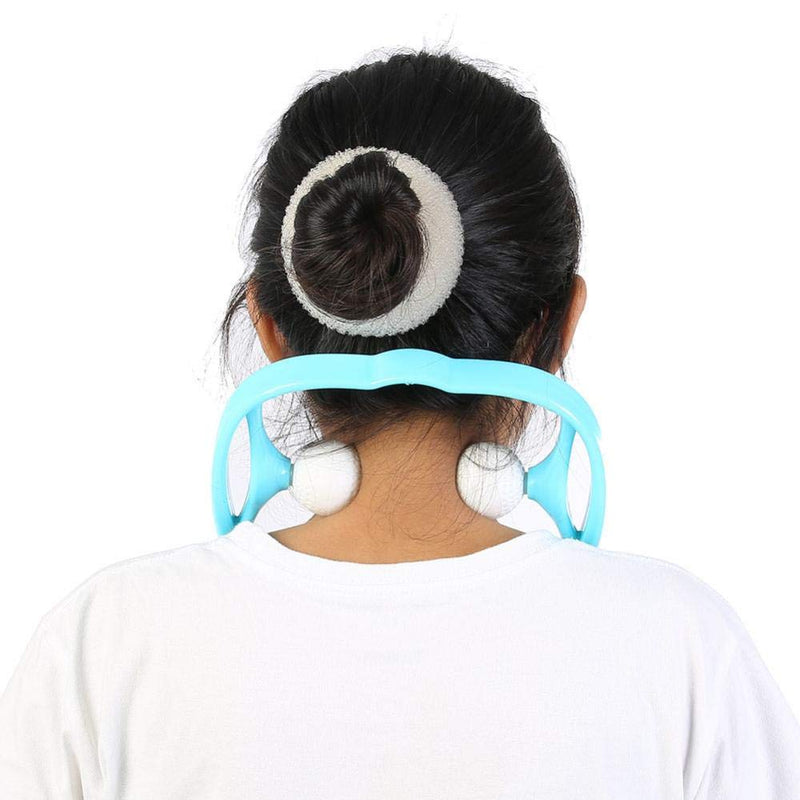 Manual Neck Massager, Shiatsu Roller Ball Massage Tool Neck and Shoulder Muscle Relax, Deep Tissue Dual Trigger Point Shoulder Massager Blue - BeesActive Australia