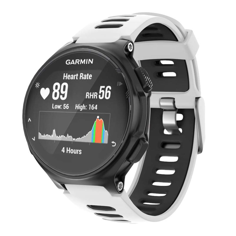 ISABAKE Compatible Forerunner 735XT Band Soft Silicone Sport Watch Strap Wristbands for Forerunner 220 230 235 620 630 Approach S20 S5 S6(White) White - BeesActive Australia