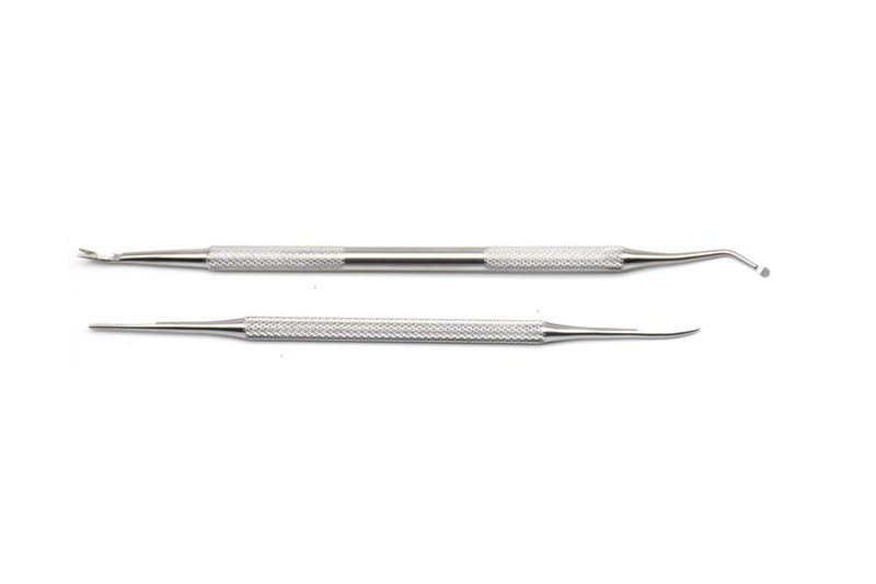 Windfulogo 2Pcs Stainless steel Ingrown Toenail Tools Lifter and File for Toenail and Nail With Silver Case - BeesActive Australia