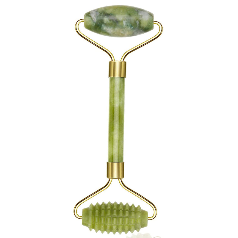 Jade Roller, Gua Sha Massage Set, Face Roller For Eye Puffiness Treatment, Skin Tightening, Rejuvenate & Neck, Natural Green Slimming Stone Anti-Aging Body Neck Lymphatic Drainage Tool Reduce Wrinkles - BeesActive Australia