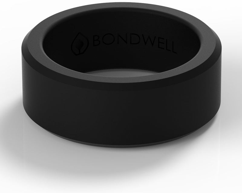BONDWELL Silicone Wedding Ring for Men - Save Your Finger & A Marriage Safe, Durable Rubber Wedding Band for Active Athletes, Military, Crossfit, Weight Lifting, Workout Black - Gravity 7 - BeesActive Australia