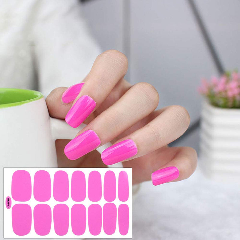 WOKOTO 8 Sheets Finger Nail Art Polish Strips Stickers For Nails Wraps Full Nail Self Adhesive Stickers Set With Nail File KIT1 - BeesActive Australia