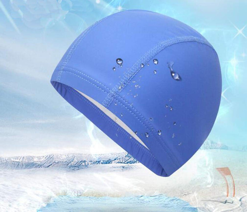 Flyusa FZBNSRKO Candy Color Waterproof High Elastic Lycra Swim Caps with PU Coat PU Swimming Cap for Men and Women Long Hair White - BeesActive Australia