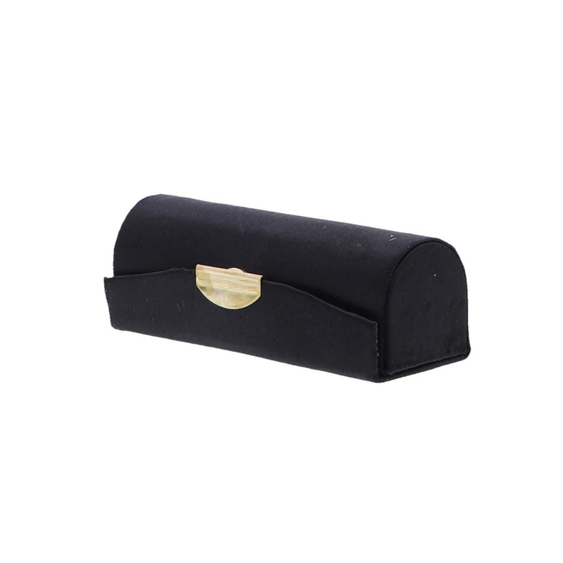 Black Solid Satin Ladies Lipstick Case With Mirror Purse Holder Set of 2 Black - BeesActive Australia