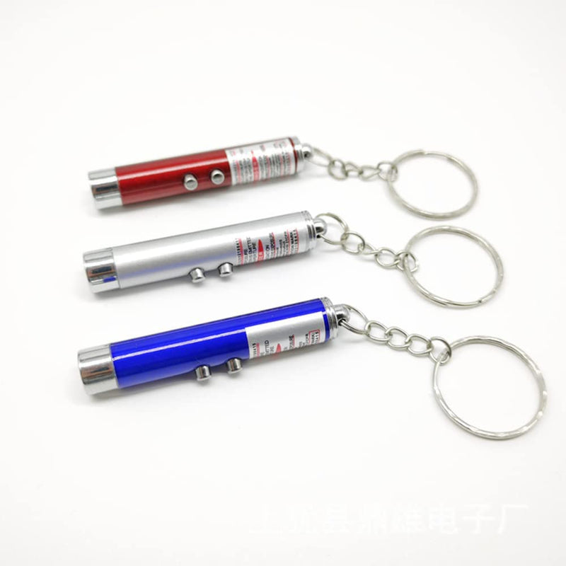 Mini Cat Toys Laser Pointer Pen Keychain Flashlight Funny Dog Stick Pet Lamp White Light LED Infrared Button Electronics Included (6 Color Mix Pack, 6 Color Mix) 6 color mix Pack - BeesActive Australia