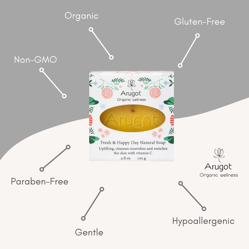 Arugot Organic (USDA Certified) Fresh And Happy Bar Soap, Made In Israel Premium All Natural Climate Friendly - Bath & Body Wash, Cleans & Hydrates Skin - Moisturizing Facial Cleanser - BeesActive Australia