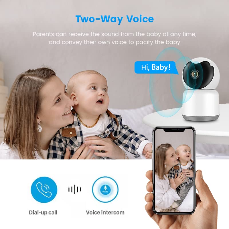 Baby Monitor Camera, 3MP Indoor Wireless Security Camera for Home, WiFi Pet Camera for Dog and Cat, 2 Way Audio, Night Vision, Humanoid Detection Alarm, Tuya Baby Monitor Camera. - BeesActive Australia