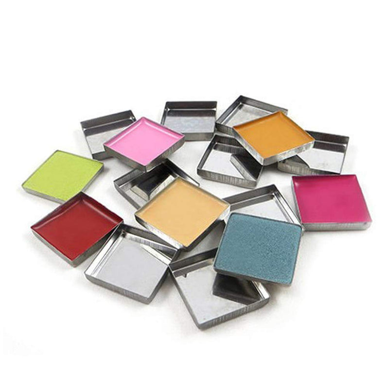 30 Pieces Empty Square Metal Tin Palette Pans Empty Square Metal Pans Cosmetic Eyeshadow Pans for Eyeshadow Palette Magnetic Makeup Palette, 26mm Wide 3.5mm Height - BeesActive Australia