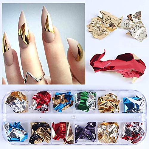 SIUSIO 3 Boxes 36 Grid Nail Foil Art Decals Holographic Aluminum Foil Mirror Glitter Paillette Chip Laser Irregular Nail Flakes for Pigment Nails Decorations Nail DIY Manicure Accessories Decals - BeesActive Australia
