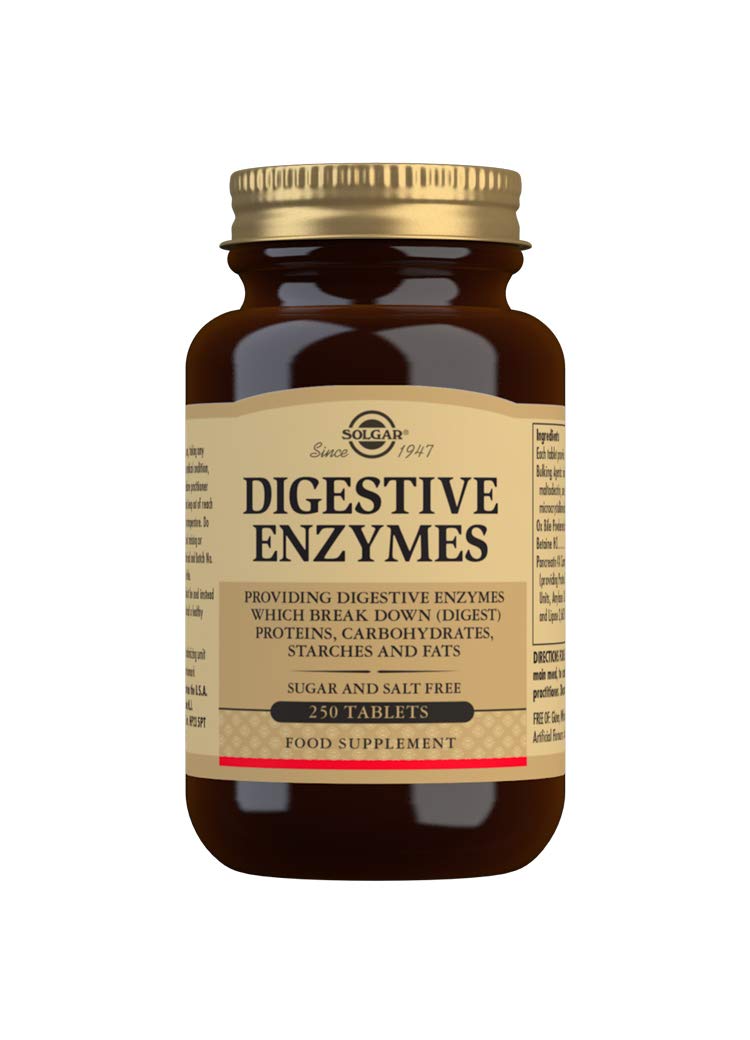 Solgar Digestive Enzymes Tablets - Pack of 250 - Helps Extract Nutrients from Food - Gluten Free - BeesActive Australia