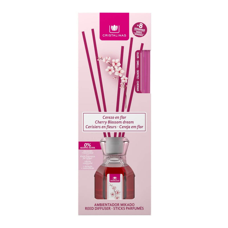 CRISTALINAS Air Freshener, Reed Diffuser, 40ml / 8 weeks, 0% alcohol, Cherry Blossom Dream 40 ml (Pack of 1) - BeesActive Australia