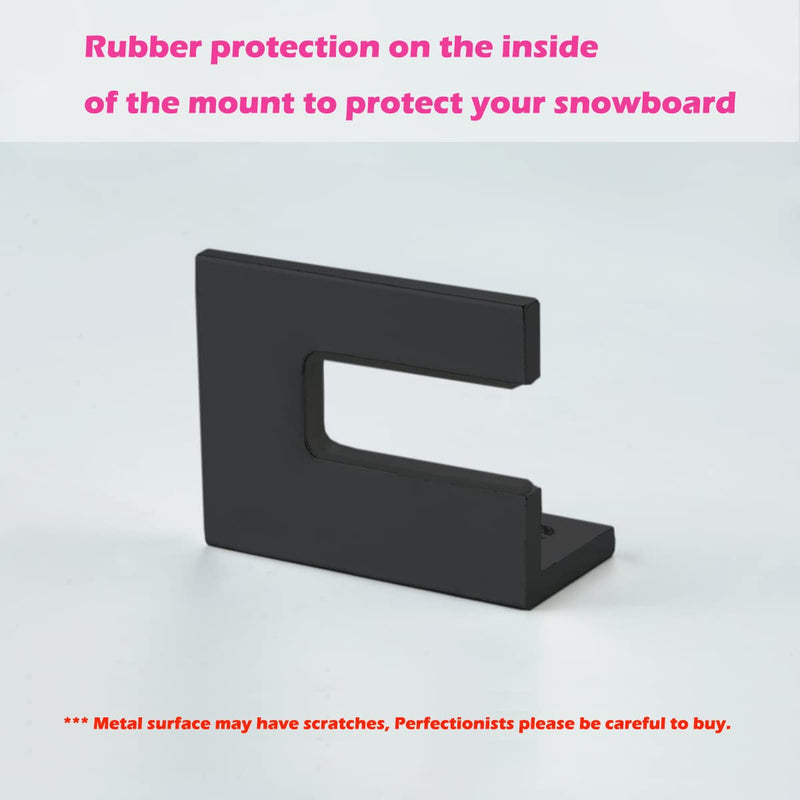 MOKIUER Snowboard Wall Mount,Snowboard Mount for Wall Snowboard Rack Hanger, Snow Board Display Horizontally Storage Holder,Aluminum Alloy Black - BeesActive Australia