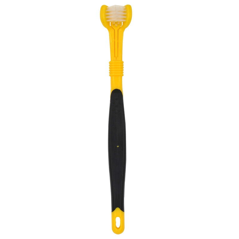 OperSeven Three Sided Pet Toothbrushs Suitable for Cats and Dogs Brush Addition Bad Breath Tartar Teeth Care Cleaning Mouth Dog Toothbrushs (Blue Yellow) Blue Yellow - BeesActive Australia