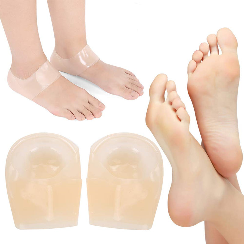 Heel Silicone Socks for Cracked Feet 2 Pair Moisturizing Gel Protector Sleeve Plantar Fasciitis Pedicure Foot Care Open Toe Socks Heel Protection - BeesActive Australia