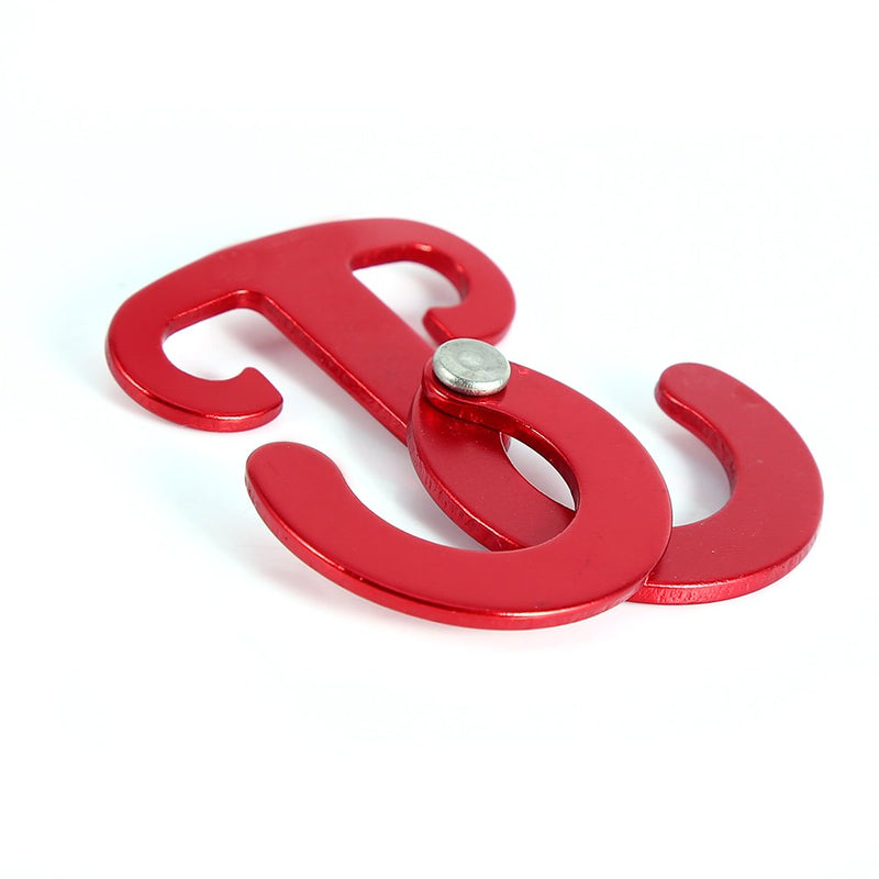 ZJchao 4pcs Camping Tent Rope Buckle Aluminum Alloy Self-Locking Carabiner Hook Hanger Rope Tightener Fastener Wind Rope Hanging Buckle Quickdraws Red - BeesActive Australia