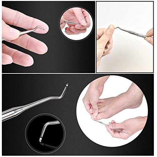 Ingrown Toenail Treatment Tool Ingrown Toenail File Cuticle Removal Pedicure Manicure Set Foot Care Kits Cuticle Fork Pusher Double Headed Toenail Groove Cleaner (Life017i) Life017i - BeesActive Australia