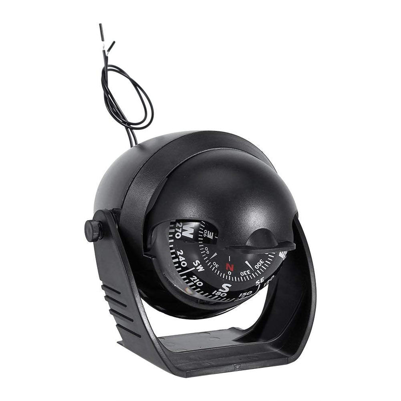 Compass Boating Navigation Marine Compass, Electronic LED Light Pivoting Compass, Multifunction Digital Navigation Compass with Night Lighting for Marine Boat Truck Car, Black - BeesActive Australia
