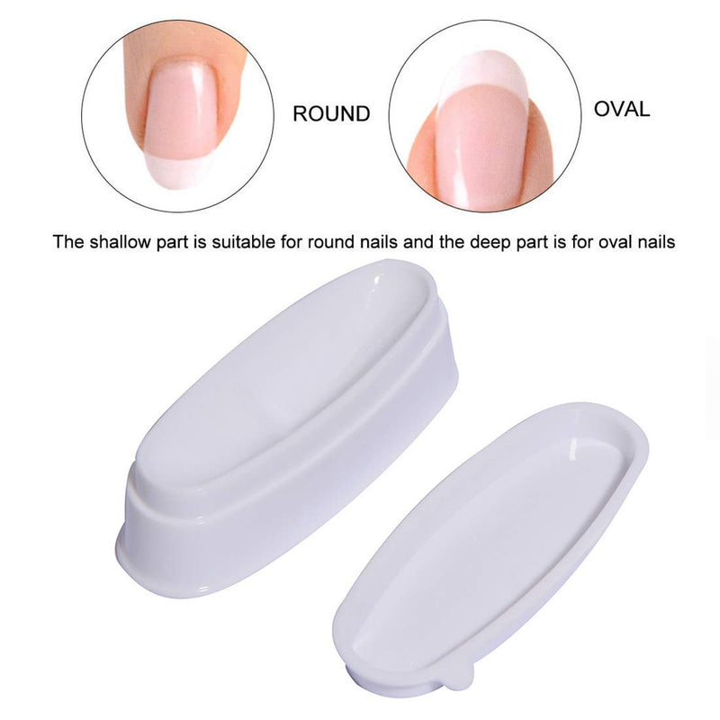 ABS Durable Easy French Dip Tray Dipping Powder Container Dual Use for Short Extended Nails Molding for White Pink Smile Line Pack of 1, HJ-NAT117 - BeesActive Australia