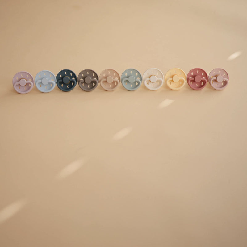 Frigg Moon SilkySoft Silicone Baby Pacifier | Made in Denmark | BPA-Free (Blush/Cream, 0-6 Months) - BeesActive Australia