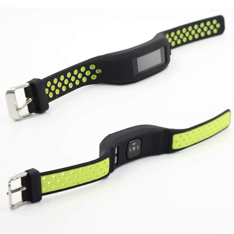 T-BLUER Compatible for Garmin Vivosmart HR Strap,Breathable Silicone Replacement Watch Band Bracelet Accessory for Garmin Vivosmart HR Smartwatch Black Green - BeesActive Australia