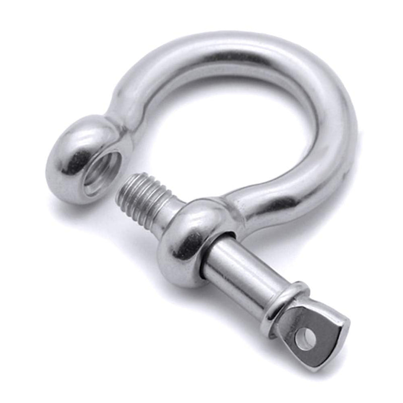 4 Pcs Stainless Steel Anchor Shackle 1/4", Heavy Duty Bow Shackle Lifting Sailing Bracelet Anchor Chain, Screw Pin Hardware Rigging for Chains Wirerope Lifting Paracord Outdoor Camping Survival Rop - BeesActive Australia