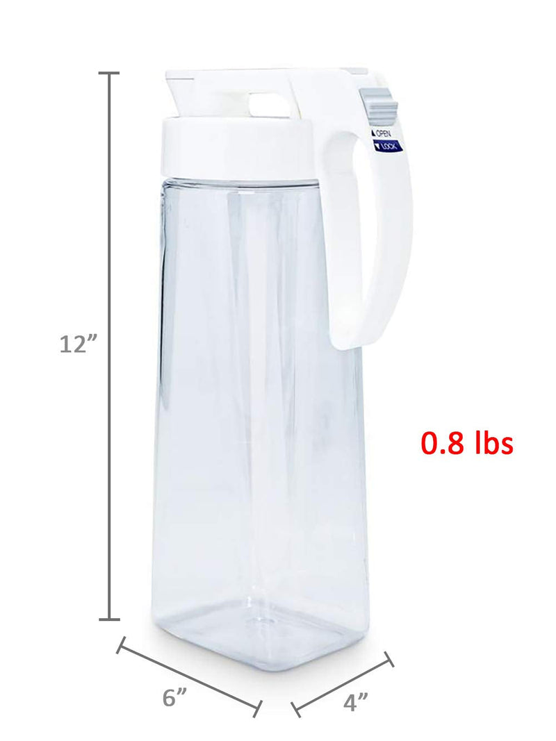Lustroware Easy Care One-touch Airtight Pitcher 2.2QT (71oz) for Hot or Cold Liquids | High Heat Resistant, Leak Proof & Space Saving | Made in Japan - BeesActive Australia