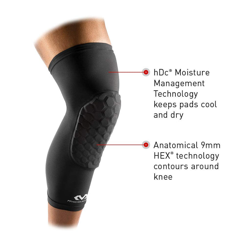 Knee Compression Sleeves: McDavid Hex Knee Pads Compression Leg Sleeve for Basketball, Volleyball, Weightlifting, and More - Pair of Sleeves BLACK Adult: SMALL - BeesActive Australia