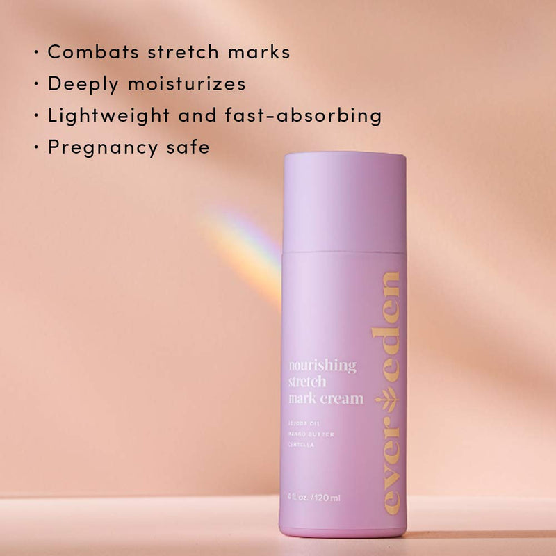 Evereden Nourishing Stretch Mark Cream 4.0 fl oz. | Clean and Unscented Pregnancy Skincare | Natural and Plant Based | Stretch Mark Prevention - BeesActive Australia