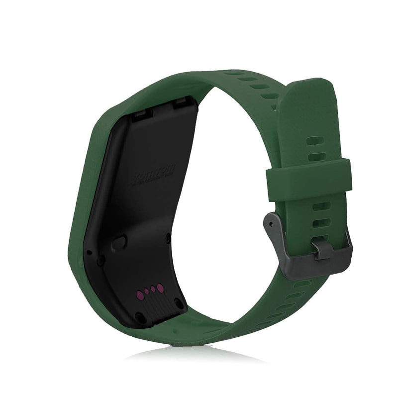 kwmobile Watch Band Compatible with Tomtom Adventurer/Runner 3/Spark 3/Golfer 2 - Watch Band Replacement Silicone Strap - Dark Green Large - BeesActive Australia