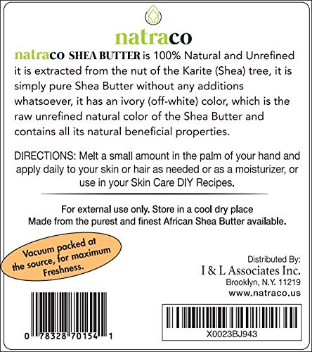 Shea Butter, 100% Natural & Unrefined, Moisturizer or Conditioner For Dry, Cracked Skin, Use on face, body, Hair & DIY Recipes 16 Ounce By natraco - BeesActive Australia