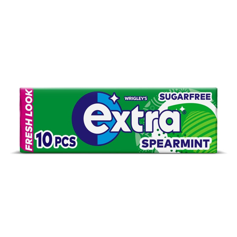 Wrigley's Extra Sugarfree Chewing Gum, Refreshing Spearmint Flavour, Freshens Breath, With Xylitol, Helps with Oral Hygiene for Healthy Teeth and Gums 30 x 10 Packs Single - BeesActive Australia