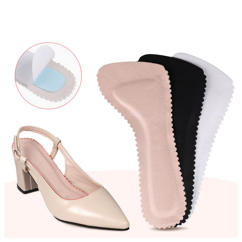 3pairs Shoe Flat Women Support Inserts Loose Pads, Forefoot Wearing Breathable Pumps Leather Cushion Heel, Fasciitis Absorbing Self Relief Latex Reusable Non Summer Anti- Slip Pads Pinkx3pcs 20X8.5cmx3pcs - BeesActive Australia