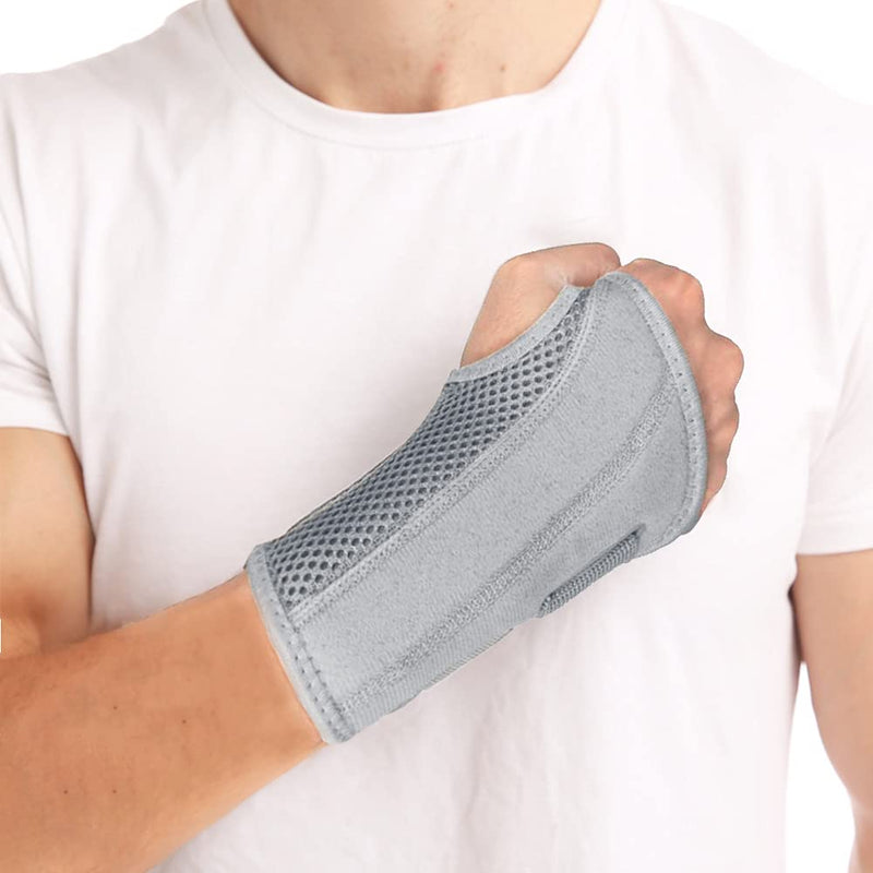 NuCamper Wrist Brace Carpal Tunnel Right Left Hand for Men Women Pain Relief, Night Wrist Sleep Supports Splints Arm Stabilizer with Compression Sleeve Adjustable Straps,for Tendonitis Arthritis Right Hand-Gray Small/Medium (Pack of 1) - BeesActive Australia