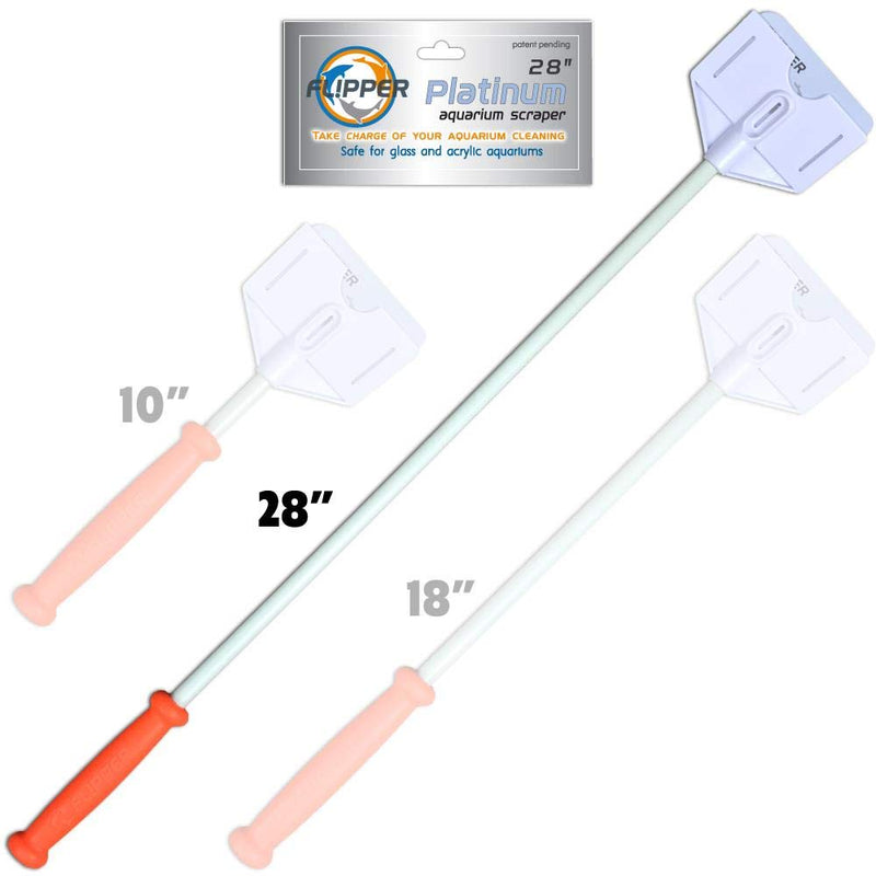 FL!PPER Flipper Platinum Aquarium Hand Scraper Tool – Glass and Acrylic Fish Tank Cleaner – Aquarium Glass Cleaner Uses Credit Card or Hotel Key – Aquarium Glass Scraper with Serrated Blade 28" - BeesActive Australia