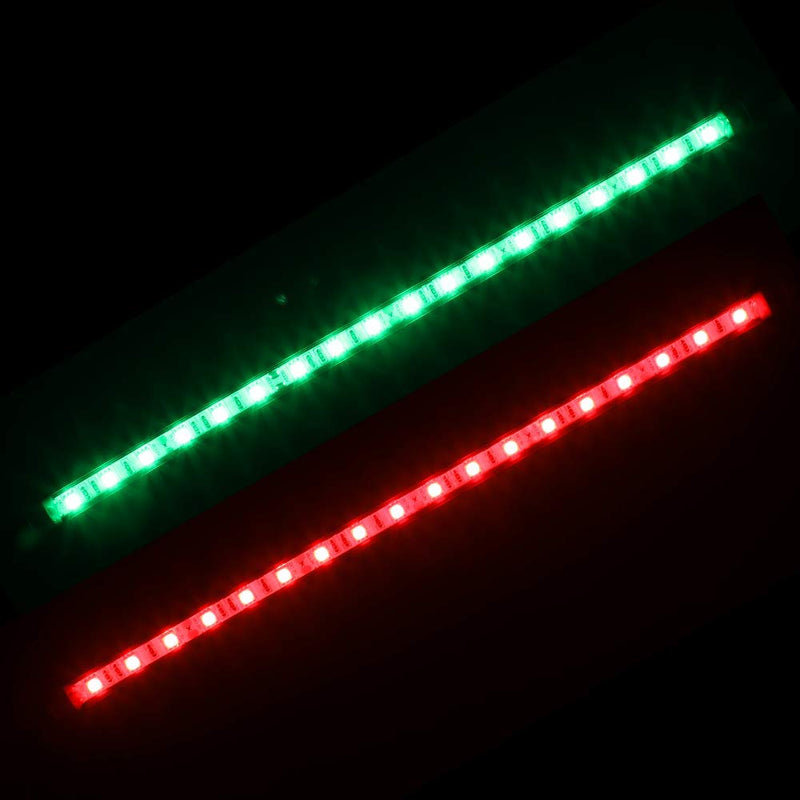 [AUSTRALIA] - Obcursco 12 Inch LED Boat Bow Navigation Light Kits for Marine Boat Vessel Pontoon Yacht Skeeter - 1 Pair Red and Green 