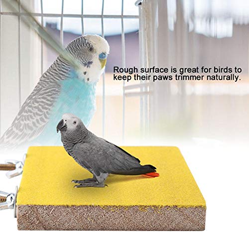 Bird Perch Stand Platform Durable Paw Grinding Clean Board Practical Pets Cage Accessories Stands Exercise Toy for Parrots Yellow - BeesActive Australia