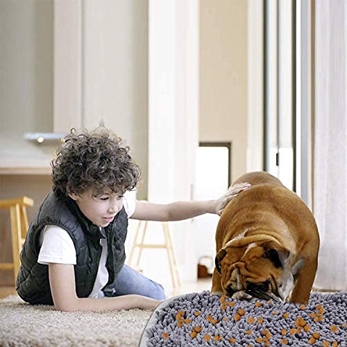 LAMTWEK Snuffle Mat for Dogs, 17" x 21" Dog Snuffle Mat Interactive Feed Game for Boredom, Encourages Natural Foraging Skills and Stress Relief, Easy to Fill Machine Washable Grey - BeesActive Australia