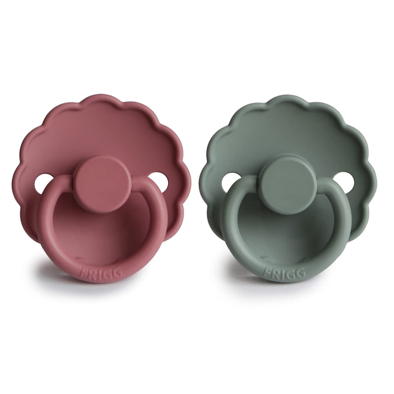 FRIGG Daisy SilkySoft Silicone Baby Pacifier | Made in Denmark | BPA-Free (Dusty Rose/Lily Pad, 0-6 Months) Dusty Rose/Lily Pad - BeesActive Australia